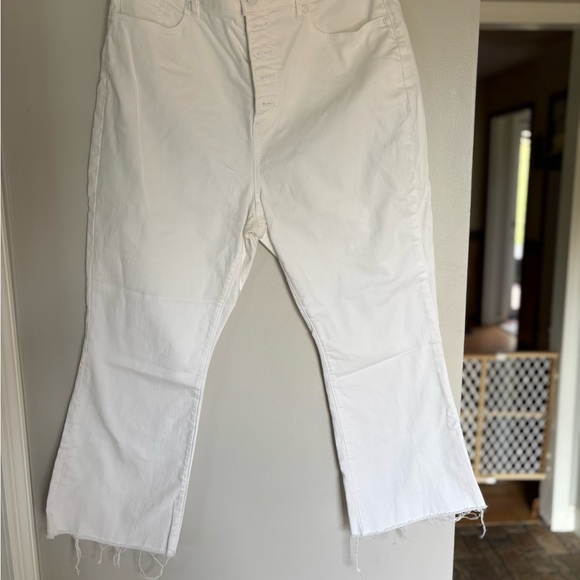 NWOT LOFT Women's white cropped kick jeans size 14 - Picture 1 of 5